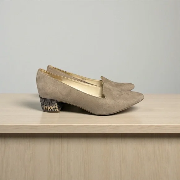 Anne Klein Taupe Suede Flats - Picture 2 of 8